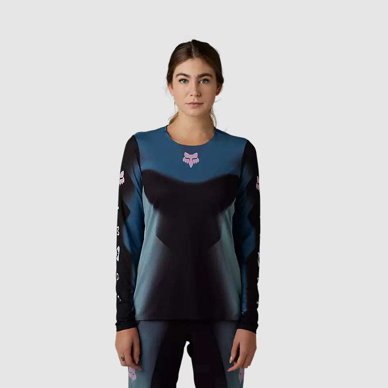 Polera Bicicleta Mujer Flexair TS57 Manga Larga Negro Fox