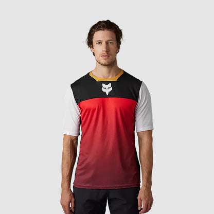 Polera Bicicleta Defend Aurora Negro/Blanco/Rojo Fox polera bicicleta fox mtb