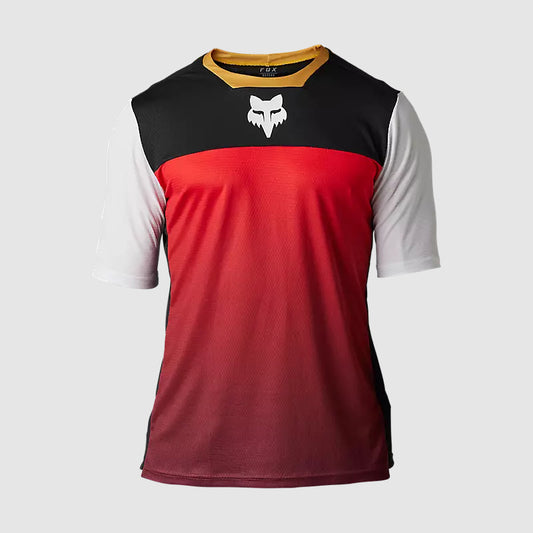 Polera Bicicleta Defend Aurora Negro/Blanco/Rojo Fox polera bicicleta fox mtb
