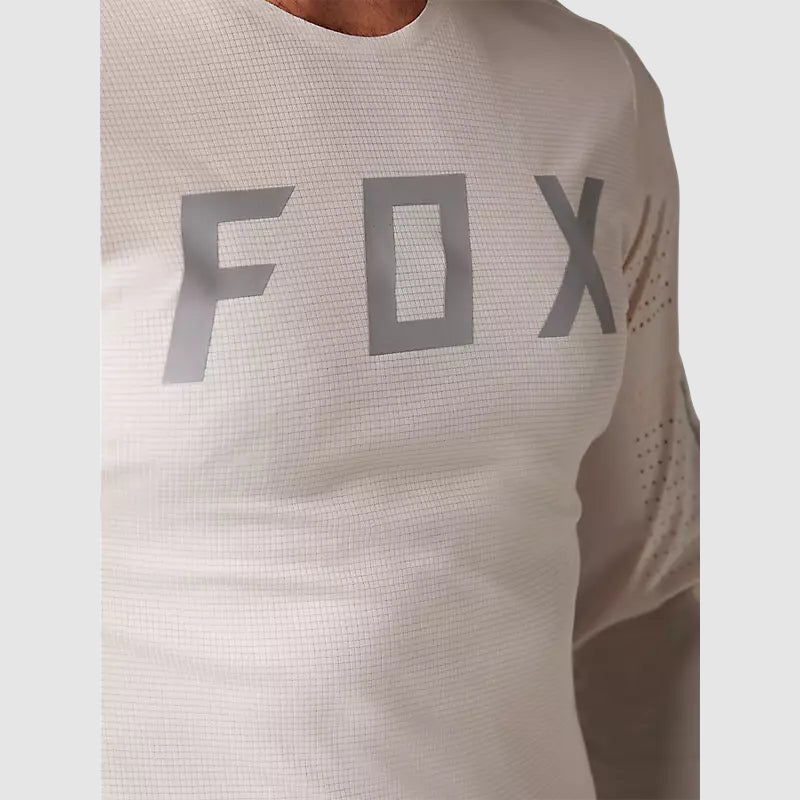 Polera Bicicleta Flexair Pro Manga Larga Blanco Fox