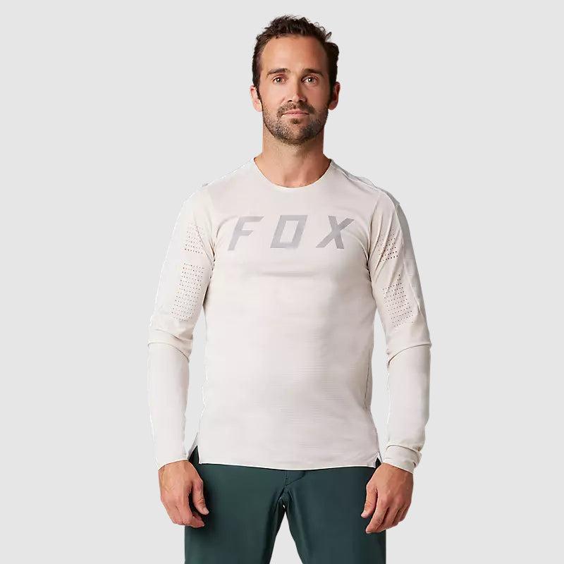 Polera Bicicleta Flexair Pro Manga Larga Blanco Fox
