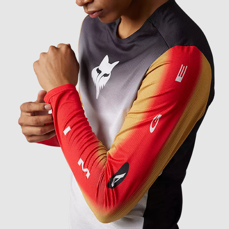 Polera Bicicleta Flexair Novah Negro/Blanco Manga Larga Fox