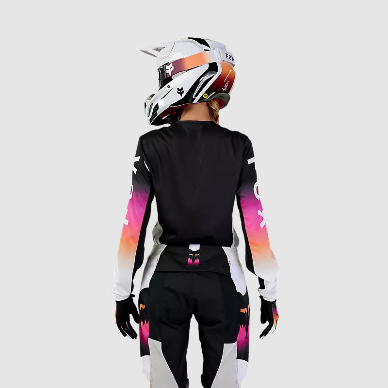 Polera Moto Mujer 180 Flora Negro/Rosado Fox polera moto fox motocross