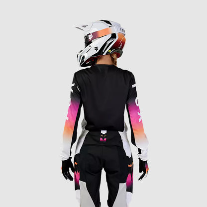 Polera Moto Mujer 180 Flora Negro/Rosado Fox polera moto fox motocross