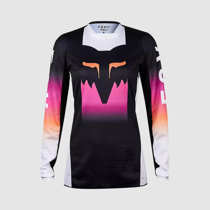 Polera Moto Mujer 180 Flora Negro/Rosado Fox polera moto fox motocross