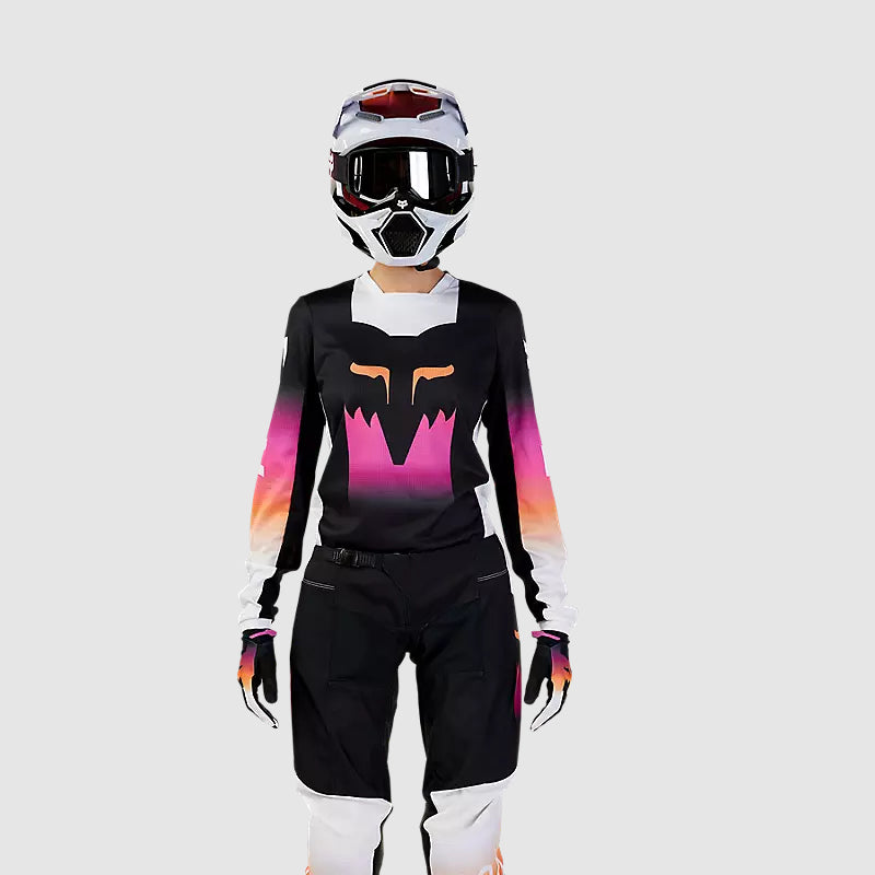 Polera Moto Mujer 180 Flora Negro/Rosado Fox polera moto fox motocross