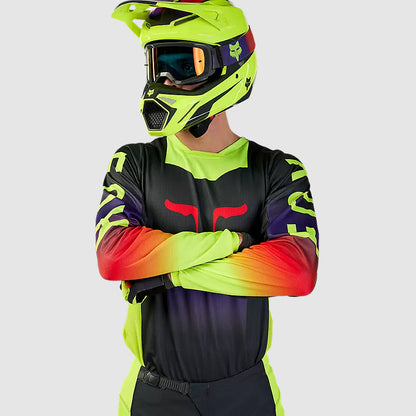 Polera Moto 180 Flora Gris/Amarillo Fox polera moto fox motocross