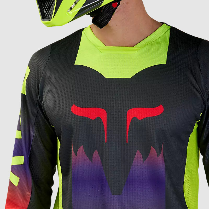 Polera Moto 180 Flora Gris/Amarillo Fox polera moto fox motocross