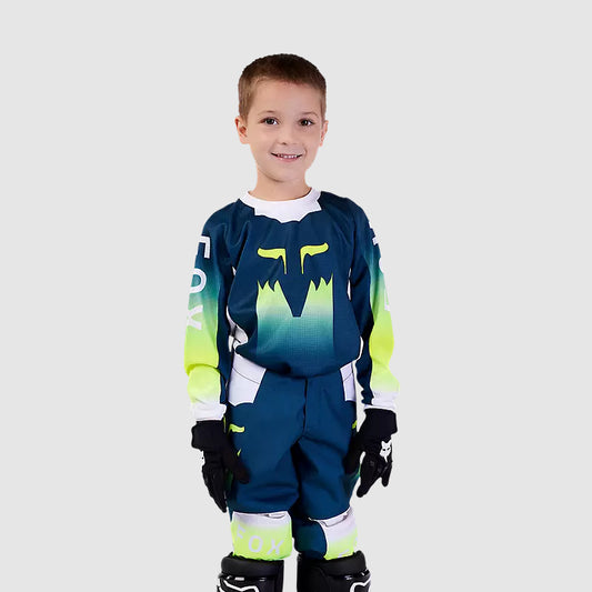 Polera Moto Infantil 180 Flora Azul Petroleo Fox