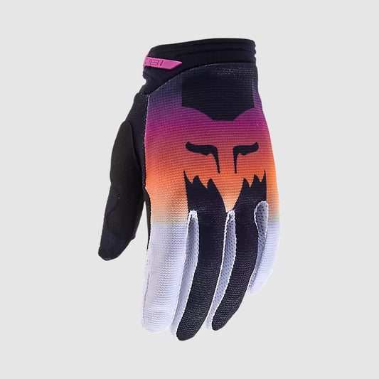 Guantes Moto Niña 180 Flora Negro/Rosado Fox