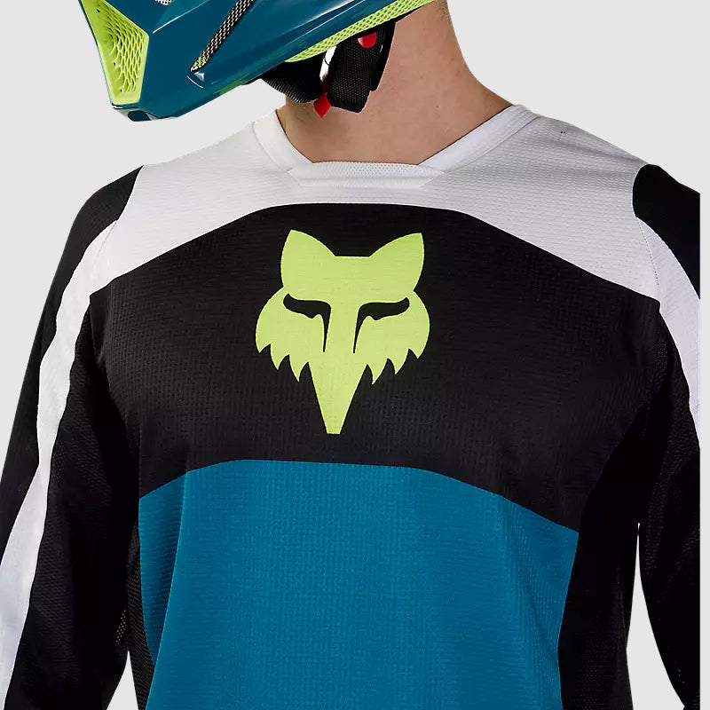 Polera Moto 180 Nitro Azul/Amarillo Fox polera moto fox motocross