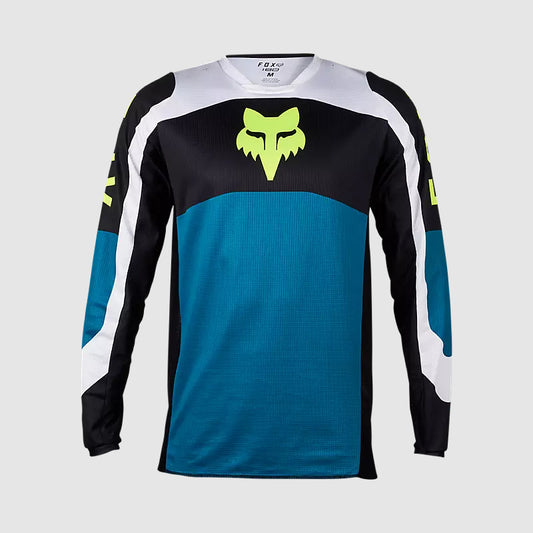 Polera Moto 180 Nitro Azul/Amarillo Fox polera moto fox motocross