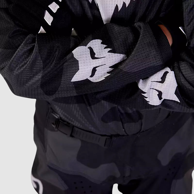 Polera Moto Niño 180 Bnkr Camo Negro Fox