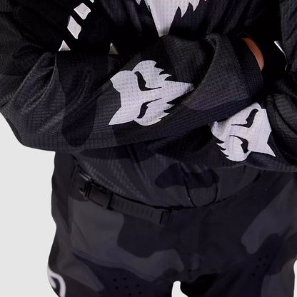 Polera Moto Niño 180 Bnkr Camo Negro Fox