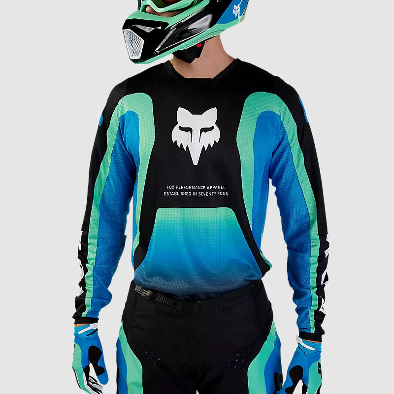 Polera Moto 180 Ballast Negro/Azul Fox polera moto fox motocross