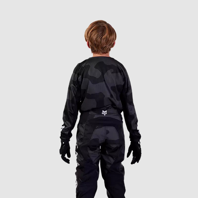 Polera Moto Niño 180 Bnkr Camo Negro Fox