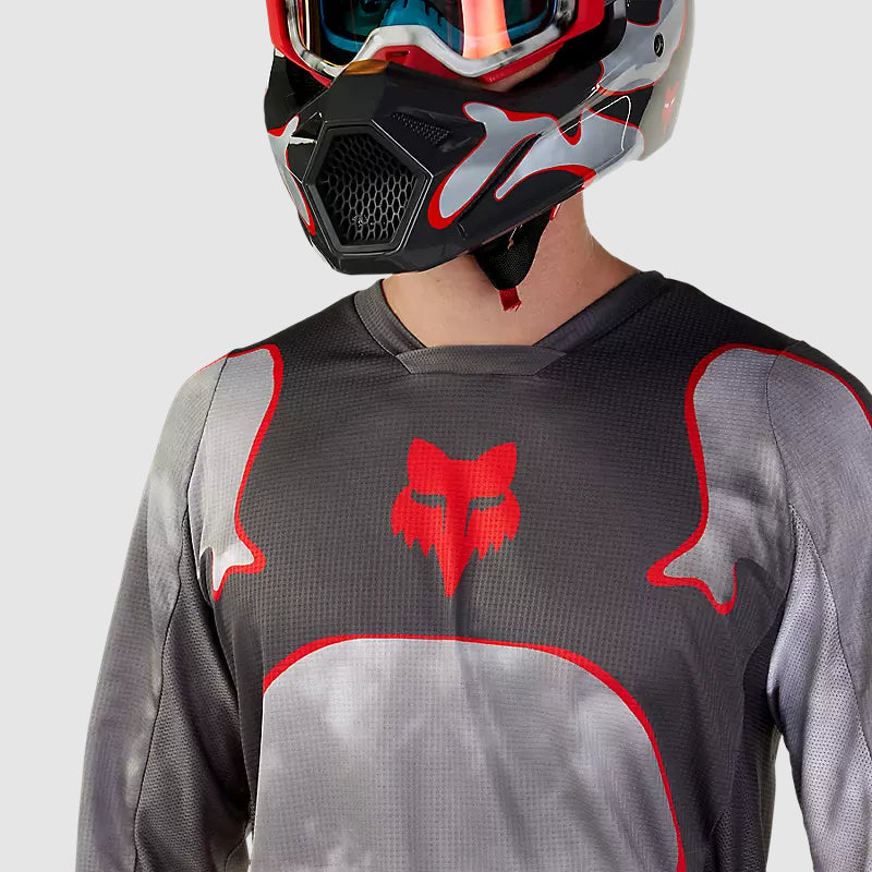 Polera Moto 180 Atlas Gris/Rojo Fox polera moto fox motocross