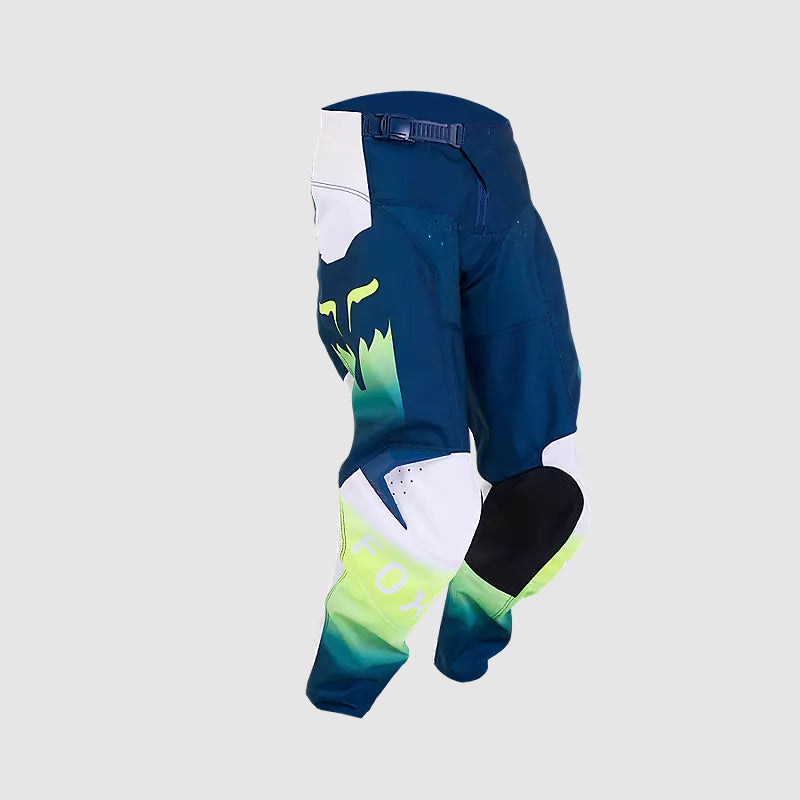 Pantalon Fox Moto Niño 180 Flora para Moto Petroleo/Blanco