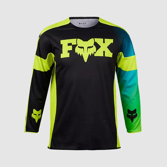 Polera Moto Niño 360 Streak Negro/Amarillo Fox