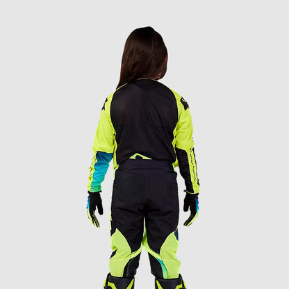 Polera Moto Niño 360 Streak Negro/Amarillo Fox polera moto fox motocross