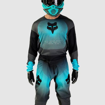 Polera Moto 360 Revise Negro/Celeste Fox polera moto fox motocross