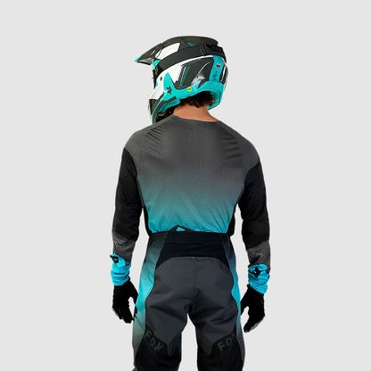 Polera Moto 360 Revise Negro/Celeste Fox polera moto fox motocross