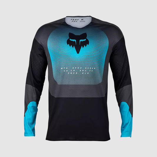 Polera Moto 360 Revise Negro/Celeste Fox polera moto fox motocross