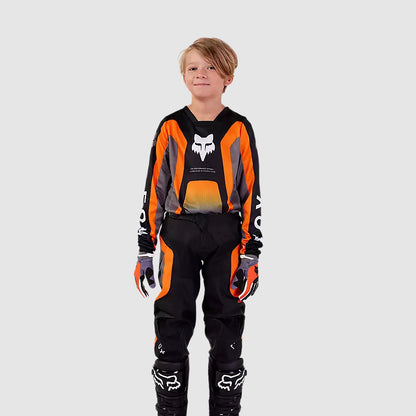 Polera Moto Niño 180 Ballast Negro/Naranjo Fox