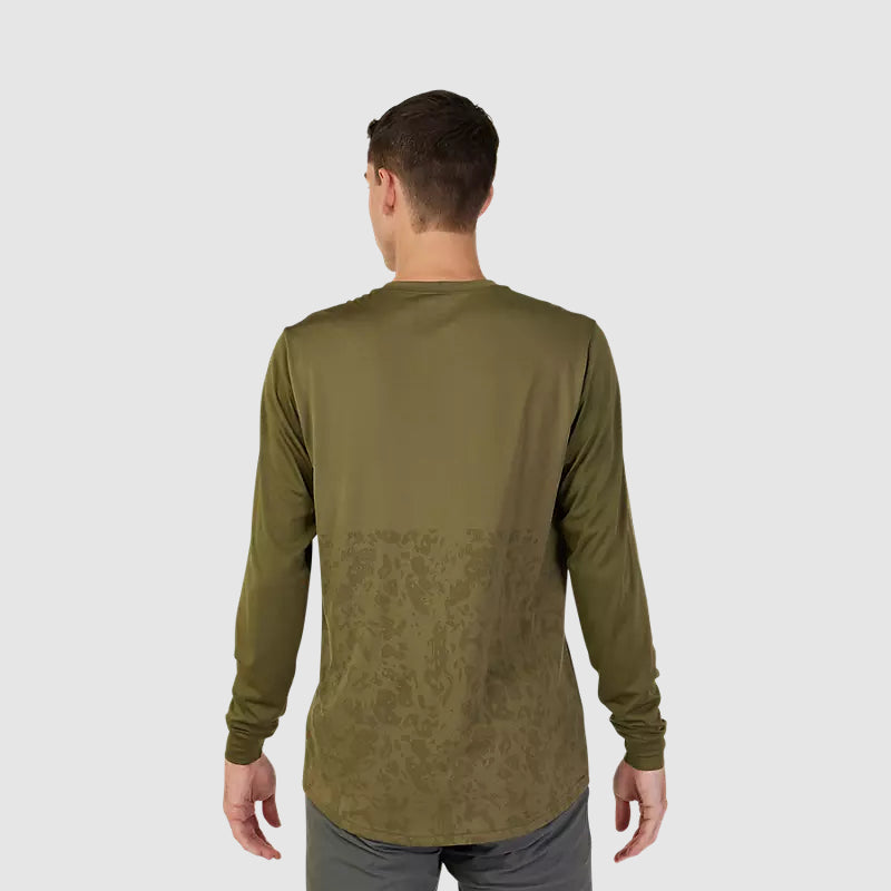 Polera Bicicleta Ranger TruDri® Manga Larga Verde Oliva Fox polera bicicleta fox mtb