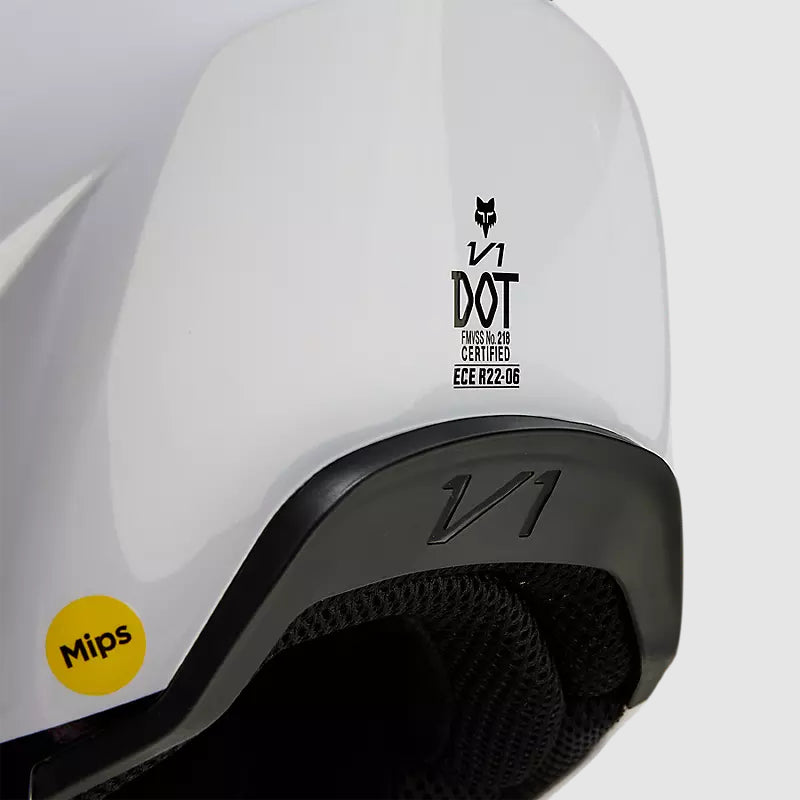 Casco Moto V1 Streak Blanco/Naranjo Fox | Casco Moto Fox casco fox racing motocross mtb