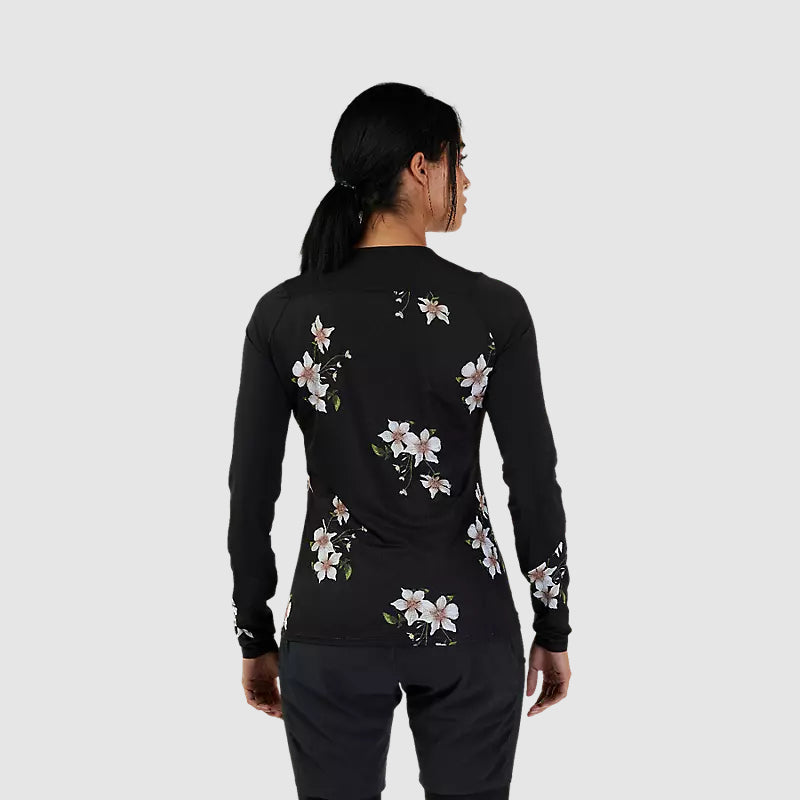 Polera Bicicleta Mujer Flexair Ascent Dogwood Manga Larga Negro Fox polera bicicleta fox mtb