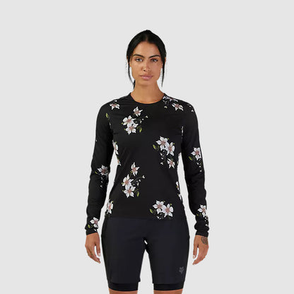 Polera Bicicleta Mujer Flexair Ascent Dogwood Manga Larga Negro Fox polera bicicleta fox mtb