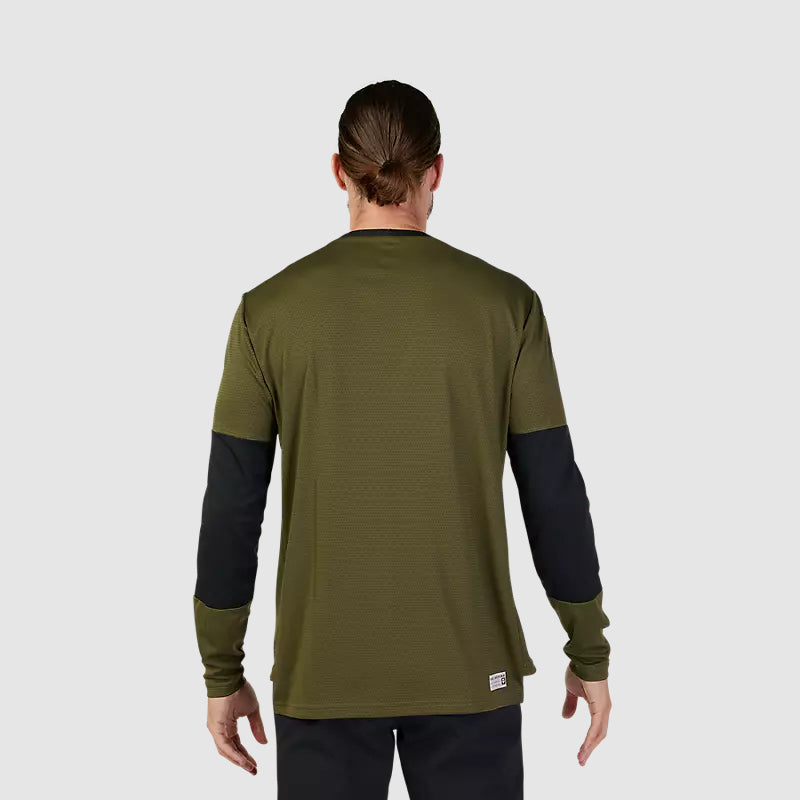 Polera Bicicleta Defend Fox Head Manga Larga Verde Oliva Fox polera bicicleta fox mtb