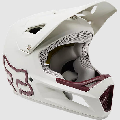 Casco Bicicleta Rampage Blanco/Burdeo Fox | Casco MTB Fox casco fox racing motocross mtb