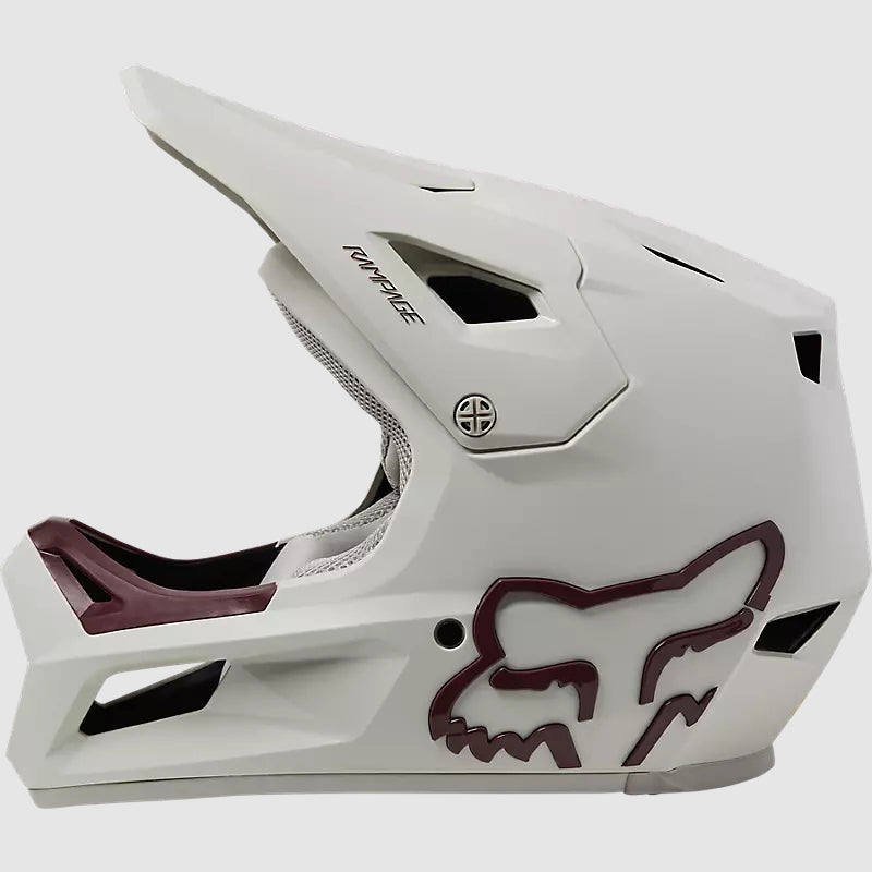 Casco Bicicleta Rampage Blanco/Burdeo Fox | Casco MTB Fox casco fox racing motocross mtb