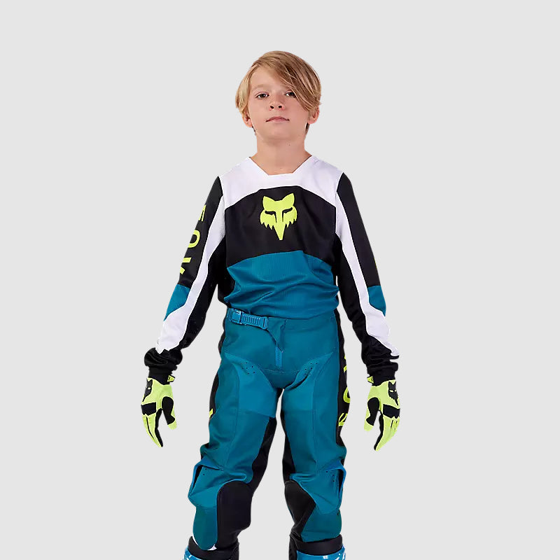 Polera Moto Niño 180 Nitro Azul Petroleo Fox polera moto fox motocross