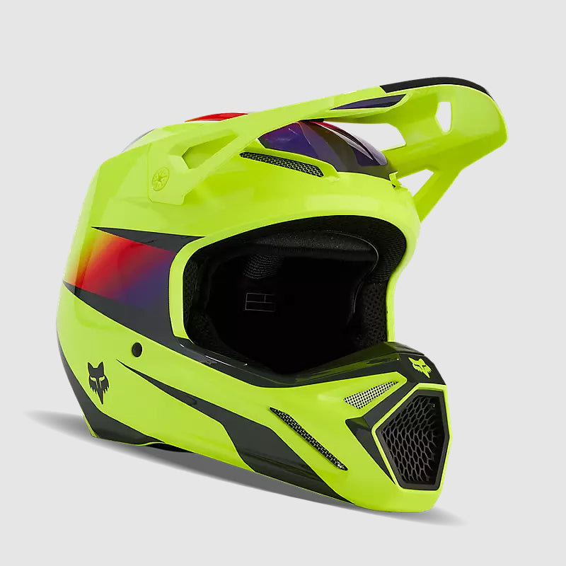 Casco Moto V1 Flora Amarillo Fox | Casco Moto Fox casco fox racing motocross mtb