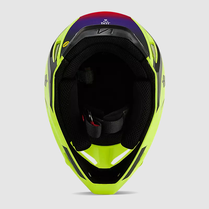 Casco Moto V1 Flora Amarillo Fox | Casco Moto Fox casco fox racing motocross mtb