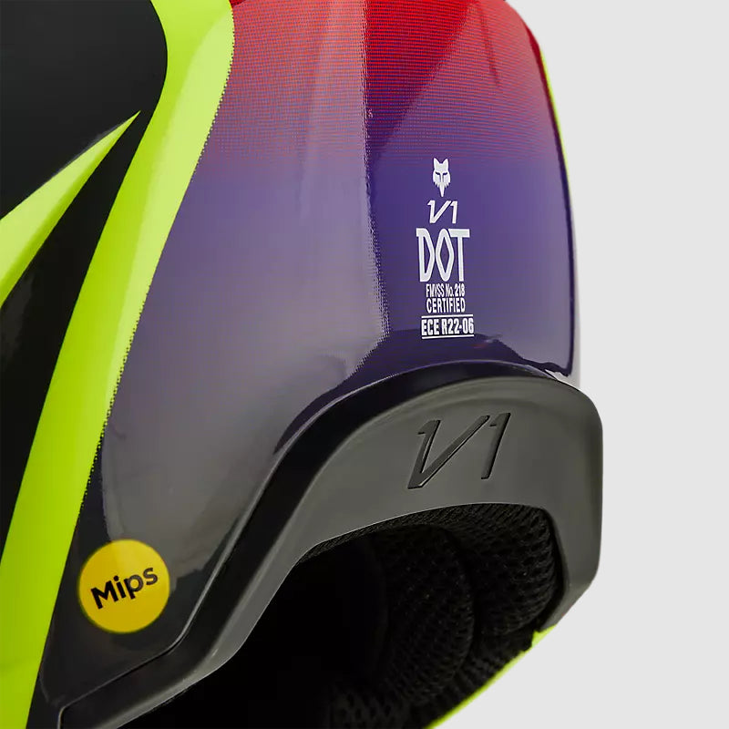 Casco Moto V1 Flora Amarillo Fox | Casco Moto Fox casco fox racing motocross mtb