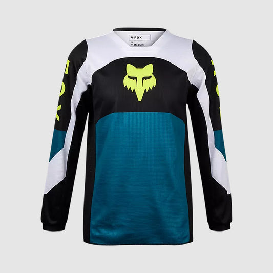 Polera Moto Niño 180 Nitro Azul Petroleo Fox
