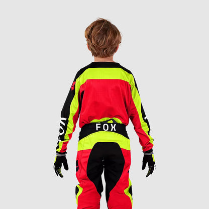 Polera Moto Niño 180 Ballast Rojo/Amarillo Fox polera moto fox motocross