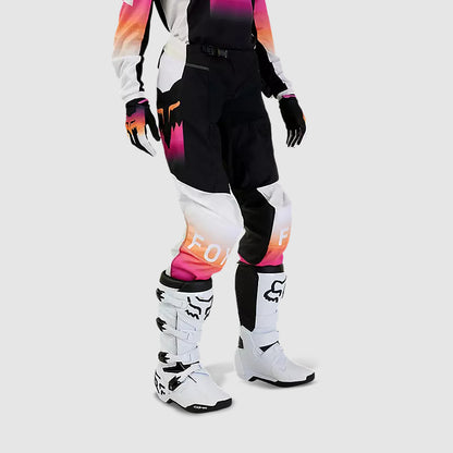 Pantalon Moto Mujer 180 Flora Negro/Rosado Fox