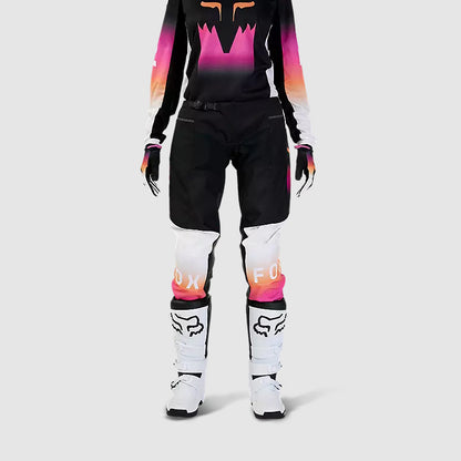 Pantalon Moto Mujer 180 Flora Negro/Rosado Fox