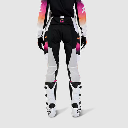 Pantalon Moto Mujer 180 Flora Negro/Rosado Fox