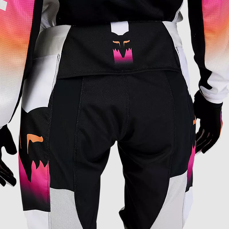 Pantalon Moto Mujer 180 Flora Negro/Rosado Fox