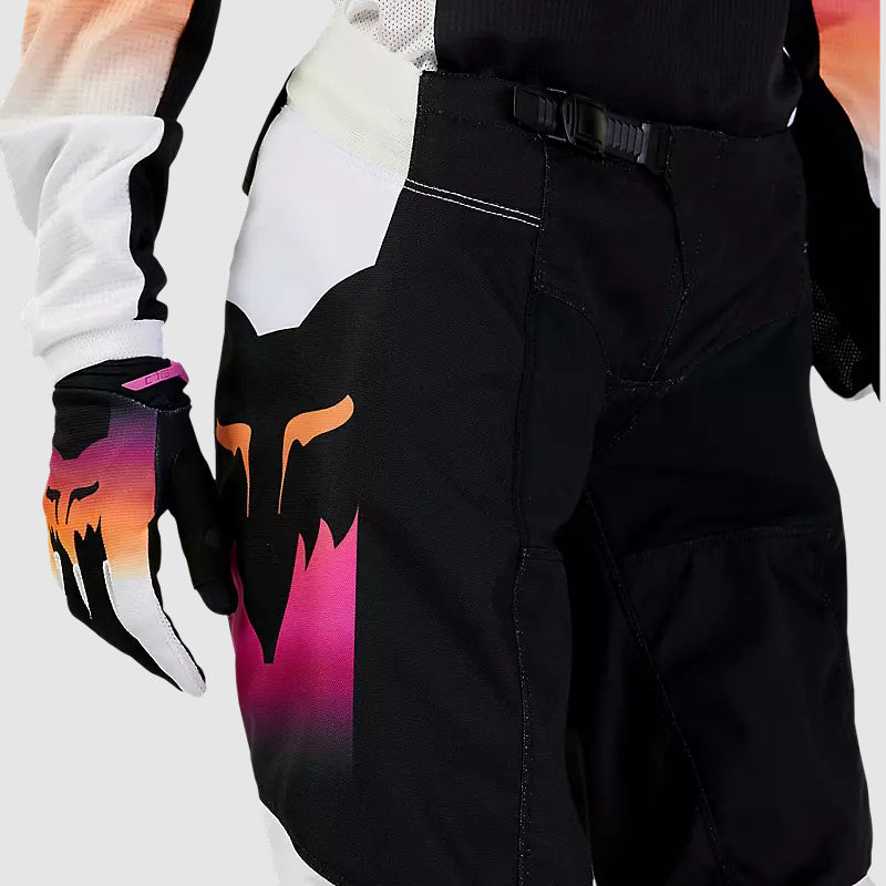 Pantalon Moto Mujer 180 Flora Negro/Rosado Fox