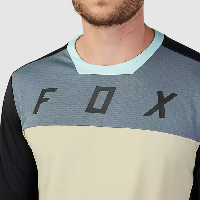 Polera Bicicleta Defend Cekt Manga Larga Crema Fox polera bicicleta fox mtb