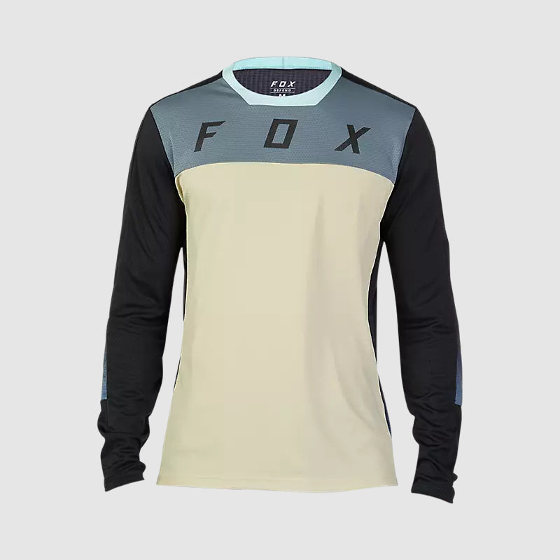 Polera Bicicleta Defend Cekt Manga Larga Crema Fox polera bicicleta fox mtb