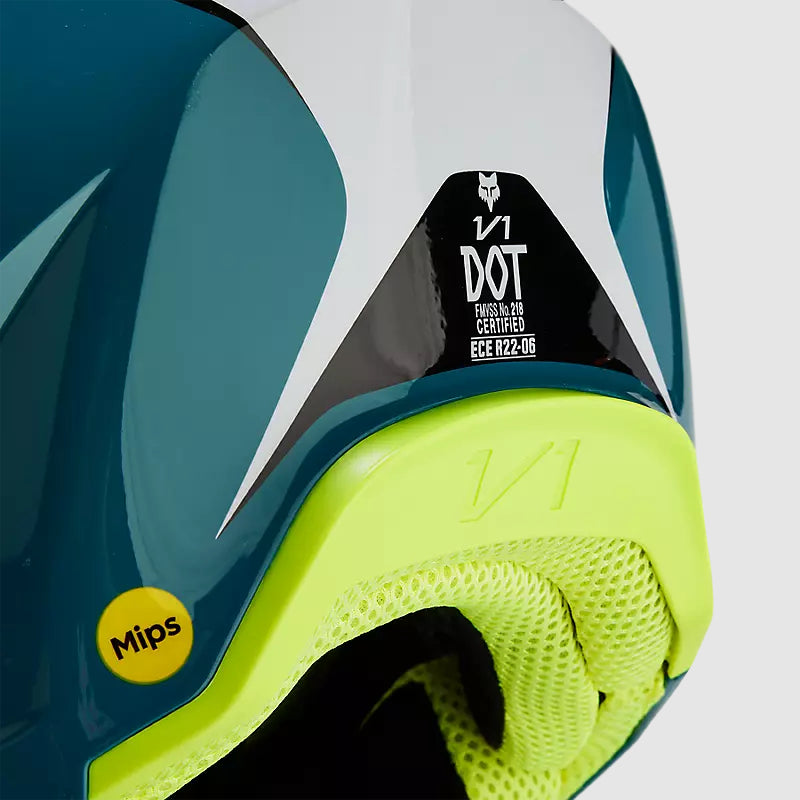 Casco Moto Niño V1 Nitro Azul Petroleo Fox | Casco Moto Fox casco fox racing motocross mtb