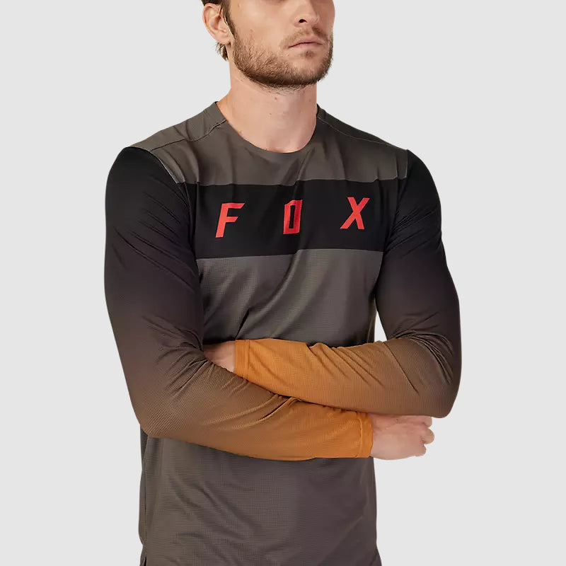Polera Bicicleta Flexair Arcadia Manga Larga Cafe Fox
